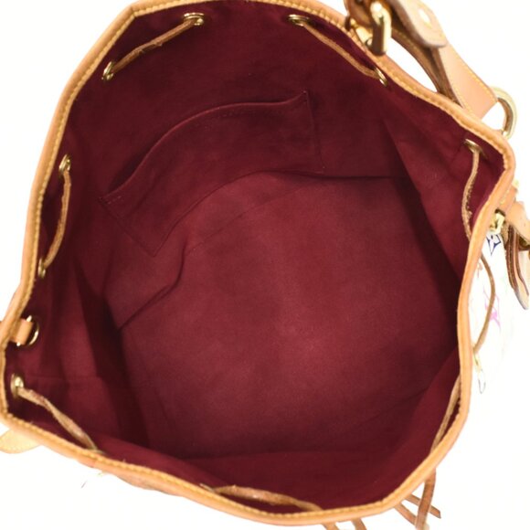 Authentic Louis Vuitton Multicolor Petit Noe Monogram Bucket Shoulder Bag White - Picture 7 of 11